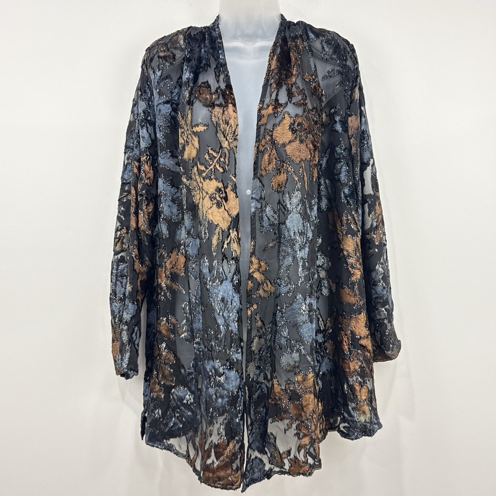 VTG Carole Little Velvet Burnout Blouse 14 NWT Whimsigoth Witchy Fairy Grunge